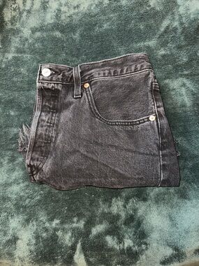 Levi's Black Washed High-Rise Jean Shorts